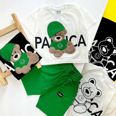 green-teddy-t-shirt-and-shorts-set