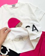 magenta-teddy-t-shirt-and-shorts-set