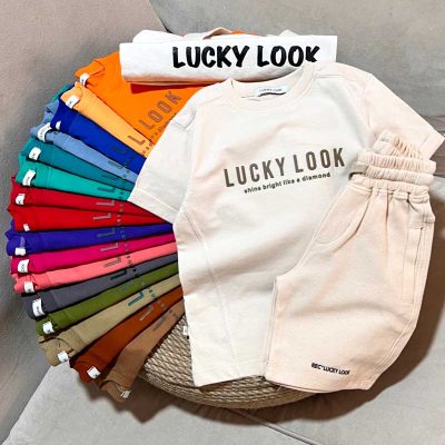 ست تیشرت و شلوارک رنگی LUCKY LOOK