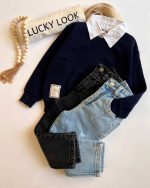 شلوار جین مام استایل برند LUCKY LOOK شماره 2