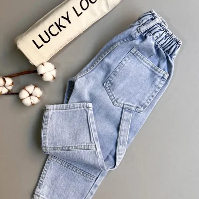 شلوار جین مام استایل زاپدار برند LUCKY LOOK