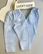 شلوار جین مام استایل زاپدار برند LUCKY LOOK